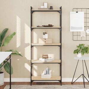 Borough Wharf Adaniel Metal Standard Bookcase Sonoma Oak 154cm H x 30cm W x 60cm D Borough Wharf Adaniel Metal Standard Bookcase Sonoma Oak 154cm H x 30cm W x 60cm D
