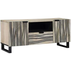 World Menagerie TV Cabinet With Drawer 105 X 33 X 46 Cm Solid Mango Wood Gray 88" World Menagerie TV Cabinet With Drawer 105 X 33 X 46 Cm Solid Mango Wood Gray 88"