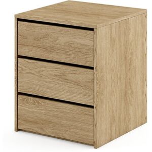 Wade Logan Avo 3 Drawer Bedside Table Oak Shetland 60cm H X 50cm W X 47cm D Wade Logan Avo 3 Drawer Bedside Table Oak Shetland 60cm H X 50cm W X 47cm D