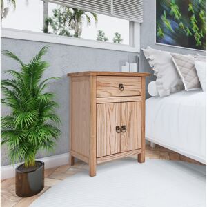 Union Rustic 1 Drawer 2 Door Bedside Cabinet Light wood 55cm H X 40cm W X 32cm D Union Rustic 1 Drawer 2 Door Bedside Cabinet Light wood 55cm H X 40cm W X 32cm D