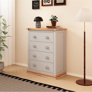 House of Hampton Dwayne 4 Drawer Chest Grey/Wood/Chrome 95cm H X 70cm W X 40cm D House of Hampton Dwayne 4 Drawer Chest Grey/Wood/Chrome 95cm H X 70cm W X 40cm D