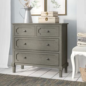 Lark Manor Jace 4 Drawer 80" W Solid Wood Chest Of Drawers Grey 74.93cm H X 80cm W X 34cm D Lark Manor Jace 4 Drawer 80" W Solid Wood Chest Of Drawers Grey 74.93cm H X 80cm W X 34cm D