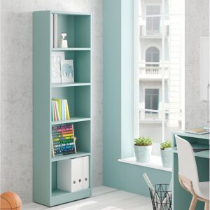 17 Stories Bookshop Pomona, High Bookcase With 5 Shelves, Office Or Bedroom Shelf, Modern Shelf With Compartments Green 201cm H x 80cm W x 28cm D 17 Stories Bookshop Pomona, High Bookcase With 5 Shelves, Office Or Bedroom Shelf, Modern Shelf With Compartments Green 201cm H x 80cm W x 28cm D
