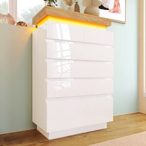 Metro Chest of Drawers White 115cm H X 73cm W X 39cm D Metro Chest of Drawers White 115cm H X 73cm W X 39cm D