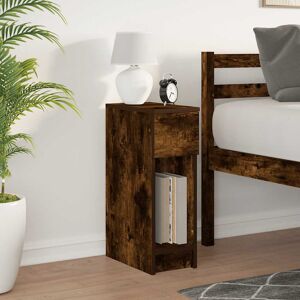 Alpen Home Vidaxl Bedside Table with Drawer Smoked Oak 60cm H X 20cm W X 36cm D Alpen Home Vidaxl Bedside Table with Drawer Smoked Oak 60cm H X 20cm W X 36cm D