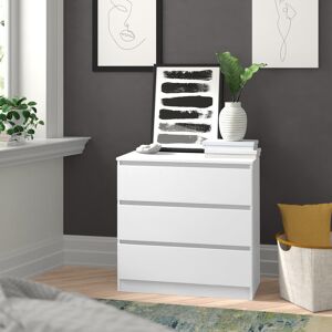 Zipcode Design Braunstein 3 Drawer Chest White 77cm H X 80cm W X 40cm D Zipcode Design Braunstein 3 Drawer Chest White 77cm H X 80cm W X 40cm D