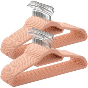 Songmics Non-Slip Velvet Hangers Silver/Pink 50 Songmics Non-Slip Velvet Hangers Silver/Pink 50