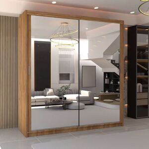 Latitude Run Elegent Carino Sliding Door Wardrobe with Mirror – Space-Saving Bedroom Storage in 6 Sizes & 6 Colours Walnut 217cm H x 180cm W x 62cm D Latitude Run Elegent Carino Sliding Door Wardrobe with Mirror – Space-Saving Bedroom Storage in 6 Sizes & 6 Colours Walnut 217cm H x 180cm W x 62cm D