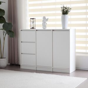 Latitude Run Sideboard With 2 Doors And 3 Drawers White White 90cm H X 120cm W X 35cm D Latitude Run Sideboard With 2 Doors And 3 Drawers White White 90cm H X 120cm W X 35cm D