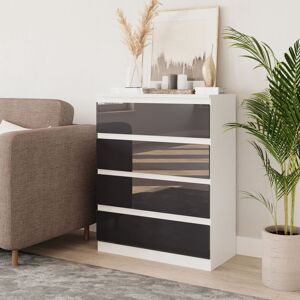 17 Stories Gloss 4 Drawer Skagen High Chest Cabinet White/Grey 890cm H X 70cm W X 13.78cm D 17 Stories Gloss 4 Drawer Skagen High Chest Cabinet White/Grey 890cm H X 70cm W X 13.78cm D