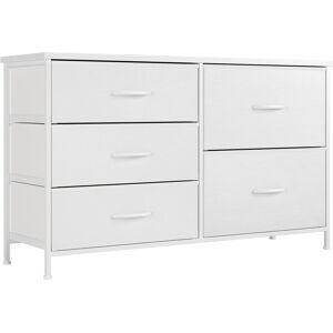 Latitude Run White Dresser For Bedroom With 5 Drawers, Small Dresser For Kids' Bedroom, Closet, Wide Chest Of Drawers With Storage Drawers, Wooden Top, Steel Frame White 61cm H X 100cm W X 30cm D Latitude Run White Dresser For Bedroom With 5 Drawers, Small Dresser For Kids' Bedroom, Closet, Wide Chest Of Drawers With Storage Drawers, Wooden Top, Steel Frame White 61cm H X 100cm W X 30cm D