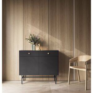Latitude Run Divienne 2D2SZ two -door chest of drawers Black 90cm H X 104cm W X 39cm D Latitude Run Divienne 2D2SZ two -door chest of drawers Black 90cm H X 104cm W X 39cm D