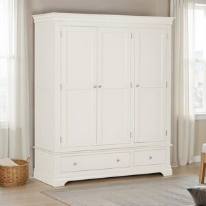 ClassicLiving Adaleya 3 Door 2 Drawer Wardrobe Ivory 193cm H X 162cm W X 63cm D;193cm H X 162cm W X 63cm D ClassicLiving Adaleya 3 Door 2 Drawer Wardrobe Ivory 193cm H X 162cm W X 63cm D;193cm H X 162cm W X 63cm D