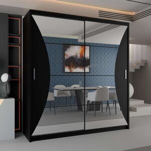 Metro Modern 2 Door Sliding Mirror Wardrobe – Stylish Bedroom Storage in 2 Sizes and 3 Colours Black 217cm H x 150cm W x 62cm D Metro Modern 2 Door Sliding Mirror Wardrobe – Stylish Bedroom Storage in 2 Sizes and 3 Colours Black 217cm H x 150cm W x 62cm D