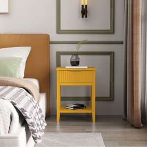 Latitude Run Abriela Solid + Manufactured Wood Bedside Table Yellow 55cm H X 40cm W X 36cm D Latitude Run Abriela Solid + Manufactured Wood Bedside Table Yellow 55cm H X 40cm W X 36cm D