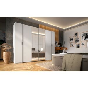 Latitude Run 4-door wardrobe, white, with clothes rails, shelves and mirror WxHxD 270x207.5x60.4cm Matte 207cm H X 269cm W X 61cm D Latitude Run 4-door wardrobe, white, with clothes rails, shelves and mirror WxHxD 270x207.5x60.4cm Matte 207cm H X 269cm W X 61cm D