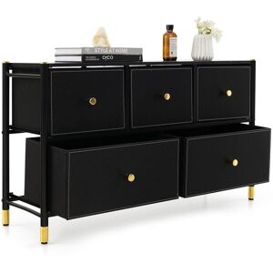Fairmont Park 100cm W 5 - Drawer Chest of Drawers Black 58cm H X 100cm W X 30cm D Fairmont Park 100cm W 5 - Drawer Chest of Drawers Black 58cm H X 100cm W X 30cm D