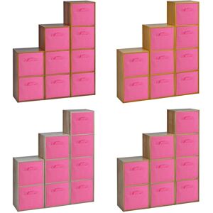 17 Stories Wooden Bookcase Antique Oak/Dark Pink H106 x W30 x D23cm 17 Stories Wooden Bookcase Antique Oak/Dark Pink H106 x W30 x D23cm