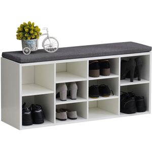 Metro 10 Pair Shoe Storage Bench White;Grey 10 Metro 10 Pair Shoe Storage Bench White;Grey 10