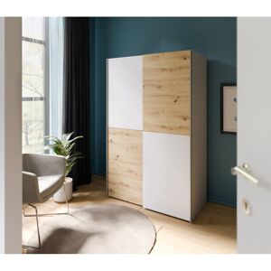 17 Stories 2 Door White Sliding Wardobe with clothes rail, 200cm W x 191cm H x 61cm D 120cm W x 191cm H x 61cm D 17 Stories 2 Door White Sliding Wardobe with clothes rail, 200cm W x 191cm H x 61cm D 120cm W x 191cm H x 61cm D
