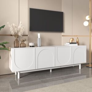 Metro Modern 175cm Tv Stand With Push-open Doors & Adjustable Shelves White 70" Metro Modern 175cm Tv Stand With Push-open Doors & Adjustable Shelves White 70"
