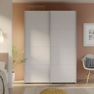 17 Stories Modern Wardrobe with 2 Sliding Doors, Engineered Wood, White Chrome 211cm H x 150cm W x 63cm D 17 Stories Modern Wardrobe with 2 Sliding Doors, Engineered Wood, White Chrome 211cm H x 150cm W x 63cm D