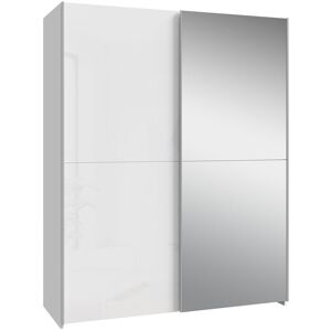 17 Stories 2 Door White Sliding Wardobe with clothes rail, 150cm W x 191cm H x 61cm D Chrome 190.5cm H X 150.1cm W X 61.2cm D 17 Stories 2 Door White Sliding Wardobe with clothes rail, 150cm W x 191cm H x 61cm D Chrome 190.5cm H X 150.1cm W X 61.2cm D