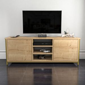 Blue Elephant Rozaje TV Stand for TVs up to 60" Gold/Oak 60" Blue Elephant Rozaje TV Stand for TVs up to 60" Gold/Oak 60"