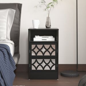 Rosdorf Park Bowen Adreille 2 Drawer Bedside Table Black 59.4cm H X 35cm W X 32.25cm D Rosdorf Park Bowen Adreille 2 Drawer Bedside Table Black 59.4cm H X 35cm W X 32.25cm D