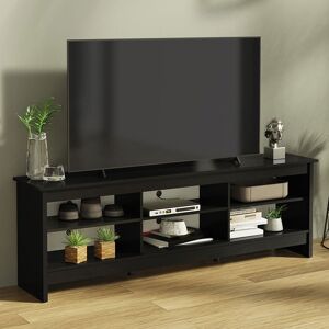 Madesa Media Console TV Stand Entertainment Center with 6 Shelves and Cable Management for 65, 75 Inch Television Living Room and Bedroom Wooden Black 75" Madesa Media Console TV Stand Entertainment Center with 6 Shelves and Cable Management for 65, 75 Inch Television Living Room and Bedroom Wooden Black 75"