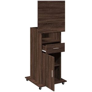Latitude Run Lectern With Wheels & Drawer 55X55x107 Cm Engineered Wood Brown Oak 107cm H X 55cm W Latitude Run Lectern With Wheels & Drawer 55X55x107 Cm Engineered Wood Brown Oak 107cm H X 55cm W