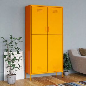 Rio Branwell Steel 2 - Door Cabinet Mustard Yellow 180cm H X 90cm W X 50cm D Rio Branwell Steel 2 - Door Cabinet Mustard Yellow 180cm H X 90cm W X 50cm D