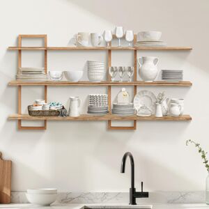 Ebern Designs 3 Tier, Oak Frame, Floating Shelves For Wall, Hanging Rustic Square Storage Shelf For Living Room, Bedroom, Black Natural Wood 61cm H X 57cm W X 14cm D Ebern Designs 3 Tier, Oak Frame, Floating Shelves For Wall, Hanging Rustic Square Storage Shelf For Living Room, Bedroom, Black Natural Wood 61cm H X 57cm W X 14cm D