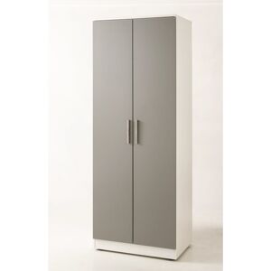 Wade Logan Fully Assembled Vanleer Contrast 2 Door Wardrobe Grey / White Matt Veneer 74cm W X 53cm D Wade Logan Fully Assembled Vanleer Contrast 2 Door Wardrobe Grey / White Matt Veneer 74cm W X 53cm D
