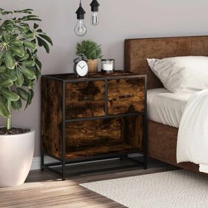 Rio Bedside Cabinet 60X31x60 Cm Engineered Wood And Metal Smoked Oak 60cm H X 60cm W X 31cm D Rio Bedside Cabinet 60X31x60 Cm Engineered Wood And Metal Smoked Oak 60cm H X 60cm W X 31cm D