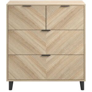 George Oliver Shemica 4 - Drawer Chest of Drawers Oak 90cm H X 82cm W X 39cm D George Oliver Shemica 4 - Drawer Chest of Drawers Oak 90cm H X 82cm W X 39cm D