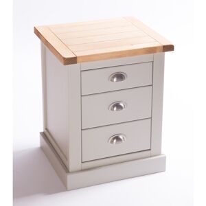 August Grove Brian 3 Drawer Bedside Table Natural/Grey/Chrome 56cm H X 45cm W August Grove Brian 3 Drawer Bedside Table Natural/Grey/Chrome 56cm H X 45cm W