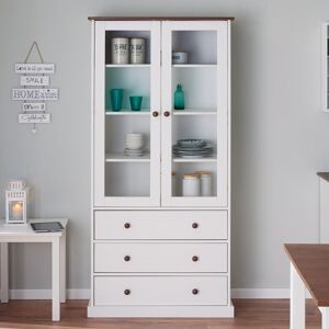 August Grove Pierro 90 cm Display Cabinet FSC - Pine Solid Wood White/Sepia 190cm H X 90cm W X 39cm D August Grove Pierro 90 cm Display Cabinet FSC - Pine Solid Wood White/Sepia 190cm H X 90cm W X 39cm D