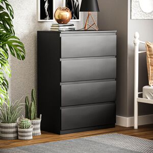 17 Stories Cunha 4 Drawer 70cm W Chest Black 95.5cm H 17 Stories Cunha 4 Drawer 70cm W Chest Black 95.5cm H