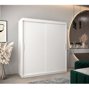 Ebern Designs Maniah 2 Door Sliding Wardrobe White Matt 200cm H X 180cm W X 62cm D Ebern Designs Maniah 2 Door Sliding Wardrobe White Matt 200cm H X 180cm W X 62cm D