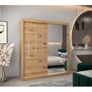 Brayden Studio Arthel 2 Door Manufactured Wood Wardrobe Artisan Oak 200cm H X 180cm W X 62cm D Brayden Studio Arthel 2 Door Manufactured Wood Wardrobe Artisan Oak 200cm H X 180cm W X 62cm D