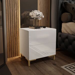 Fairmont Park Engelhard 2 Drawer Bedside Table Gold 50cm H X 45cm W X 38.5cm D Fairmont Park Engelhard 2 Drawer Bedside Table Gold 50cm H X 45cm W X 38.5cm D