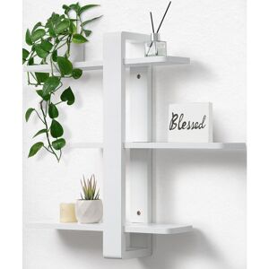 Latitude Run White & Wood Adjustable Pine Floating Shelves Set of 3 50cm Solid Wood Wall Storage Unit for Bedroom, Living Room & Bathroom Multi Functional Shelving White Latitude Run White & Wood Adjustable Pine Floating Shelves Set of 3 50cm Solid Wood Wall Storage Unit for Bedroom, Living Room & Bathroom Multi Functional Shelving White