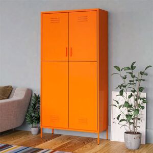 Brayden Studio Wardrobe Steel Orange 180cm H X 90cm W X 50cm D Brayden Studio Wardrobe Steel Orange 180cm H X 90cm W X 50cm D
