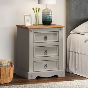 Brambly Cottage Palmea 3 Drawer Bedside Table Grey 67cm H X 53cm W X 39cm D Brambly Cottage Palmea 3 Drawer Bedside Table Grey 67cm H X 53cm W X 39cm D