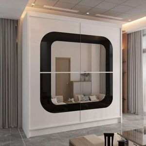 Ivy Bronx Chorley Sliding Mirror Door Wardrobe – Modern Freestanding Bedroom Storage in 2 Sizes and 5 Colour Options White/Black 217cm H x 150cm W x 62cm D Ivy Bronx Chorley Sliding Mirror Door Wardrobe – Modern Freestanding Bedroom Storage in 2 Sizes and 5 Colour Options White/Black 217cm H x 150cm W x 62cm D