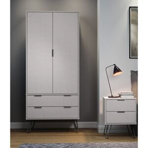 Hashtag Home Landyn 2 Door, 2 Drawer Wardrobe Industrial Design Grey 176cm H X 76.5cm W Hashtag Home Landyn 2 Door, 2 Drawer Wardrobe Industrial Design Grey 176cm H X 76.5cm W
