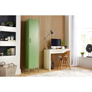 Borough Wharf Farranshane Metal Locker Industrial Retro Tall Slim Storage Shoe Chest Rack Olive Green 38.48cm W X 38.48cm D Borough Wharf Farranshane Metal Locker Industrial Retro Tall Slim Storage Shoe Chest Rack Olive Green 38.48cm W X 38.48cm D