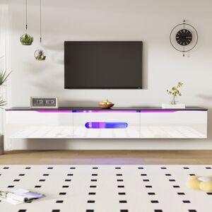 Metro 180Cm High Gloss Tv Stand With 16-Colour Led Lighting, Wall-Mountable – Fits Tvs Up To 75" White 75" Metro 180Cm High Gloss Tv Stand With 16-Colour Led Lighting, Wall-Mountable – Fits Tvs Up To 75" White 75"