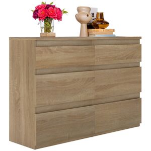 17 Stories 6 Drawer Chest Of Drawers , Modern Bedroom Drawers Wood Nature Wood 70cm H X 100cm W X 30cm D 17 Stories 6 Drawer Chest Of Drawers , Modern Bedroom Drawers Wood Nature Wood 70cm H X 100cm W X 30cm D